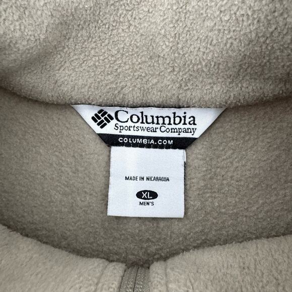 Columbia Tan Steens Mountain Zip Up Fleece Jacket Mens XL Collared Adjustable - Picture 5 of 11